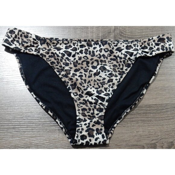 NWOT - CHRISTIN MICHAELS RUCHED SIDE TAB BIKINI BOTTOM - LEOPARD PRINT - XL - Picture 1 of 3